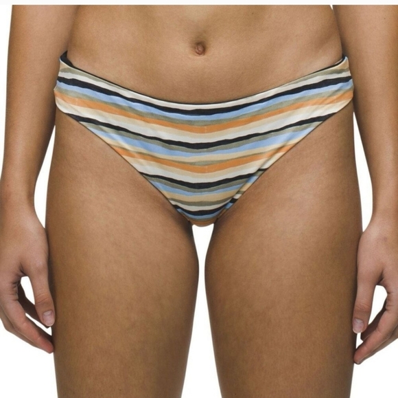 Prana Reversible Black & Multicolored Bikini Bottoms Size L NWT - Picture 3 of 8